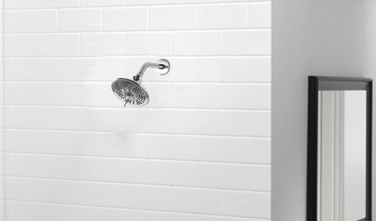 6-Setting Large Chrome Shower Head with Rub-Clean Nozzles Z8986