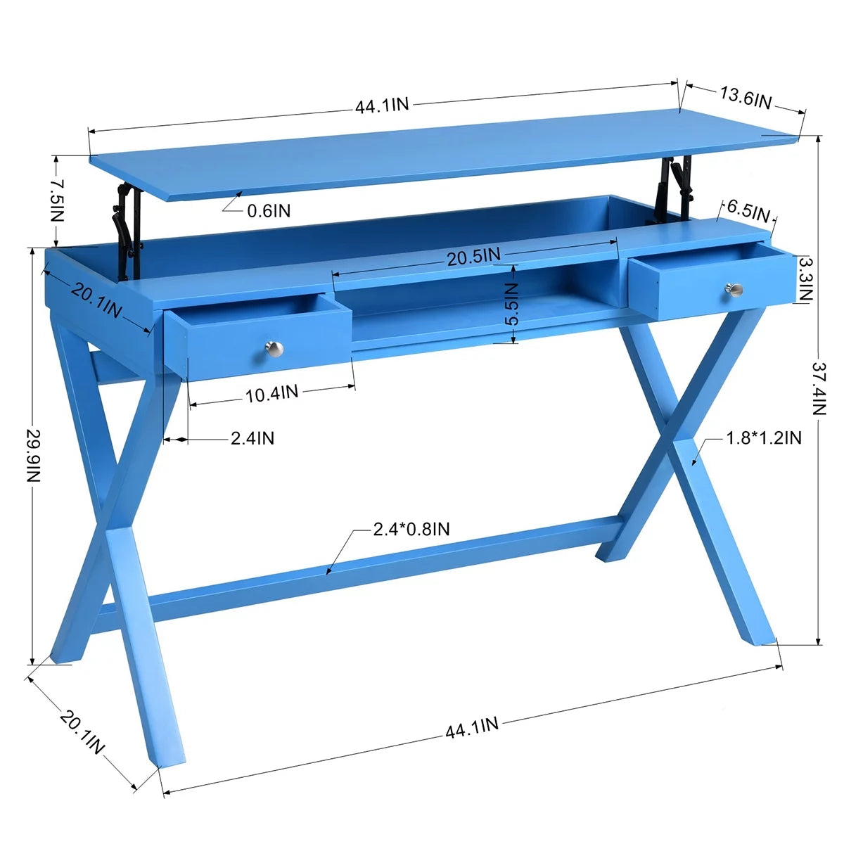44 inch Writing Study Desk with 2 Drawers U7040