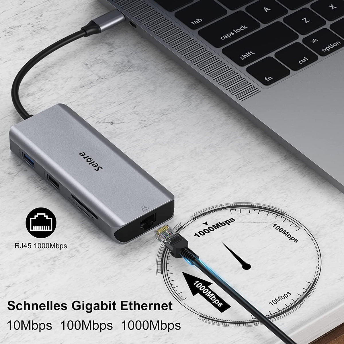 9 in 1 USB C Docking Station Dual Monitor Hub with Ethernet, USB 3.0, SD Card Reader, 100W PD U58207