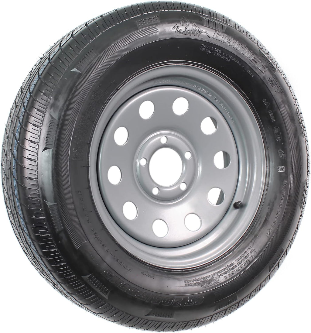 Gray Modular Trailer Tire On Rim ST205/75R15 5 Lug Wheel A3998