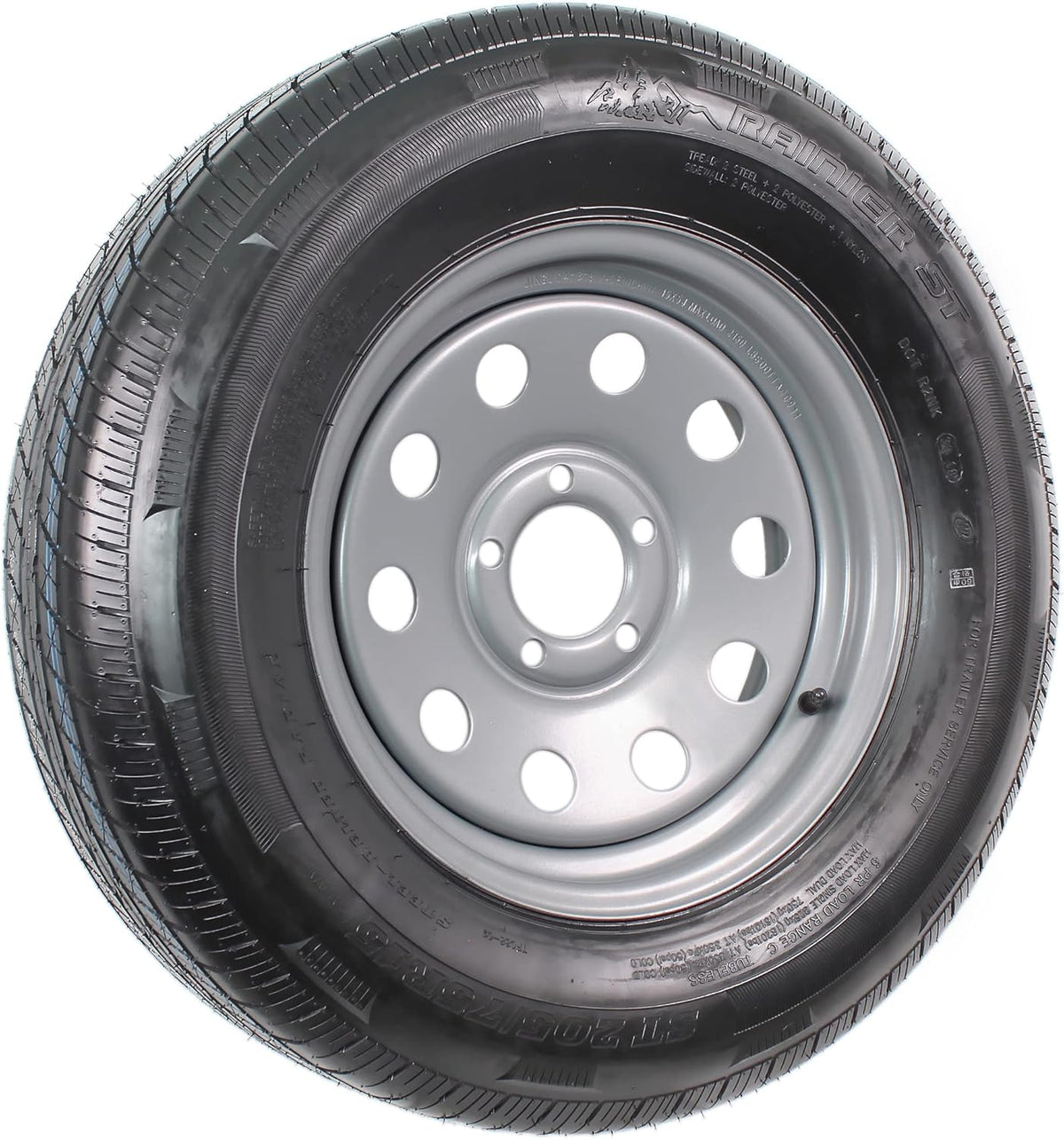 Gray Modular Trailer Tire On Rim ST205/75R15 5 Lug Wheel A3998