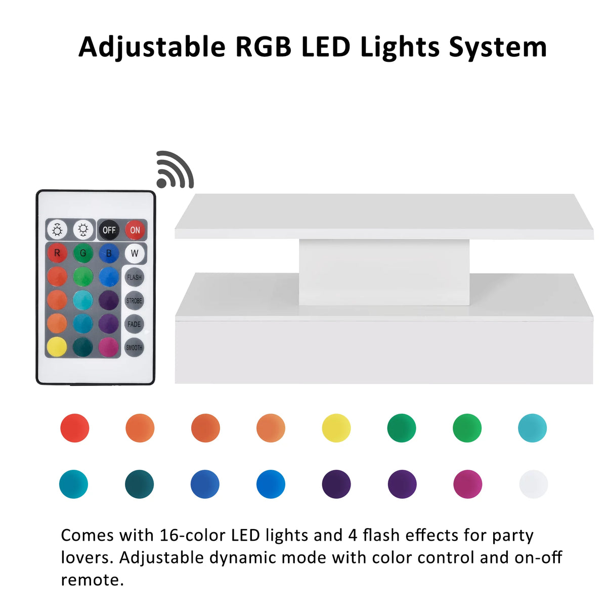 Coffee Table with LED White Y55087