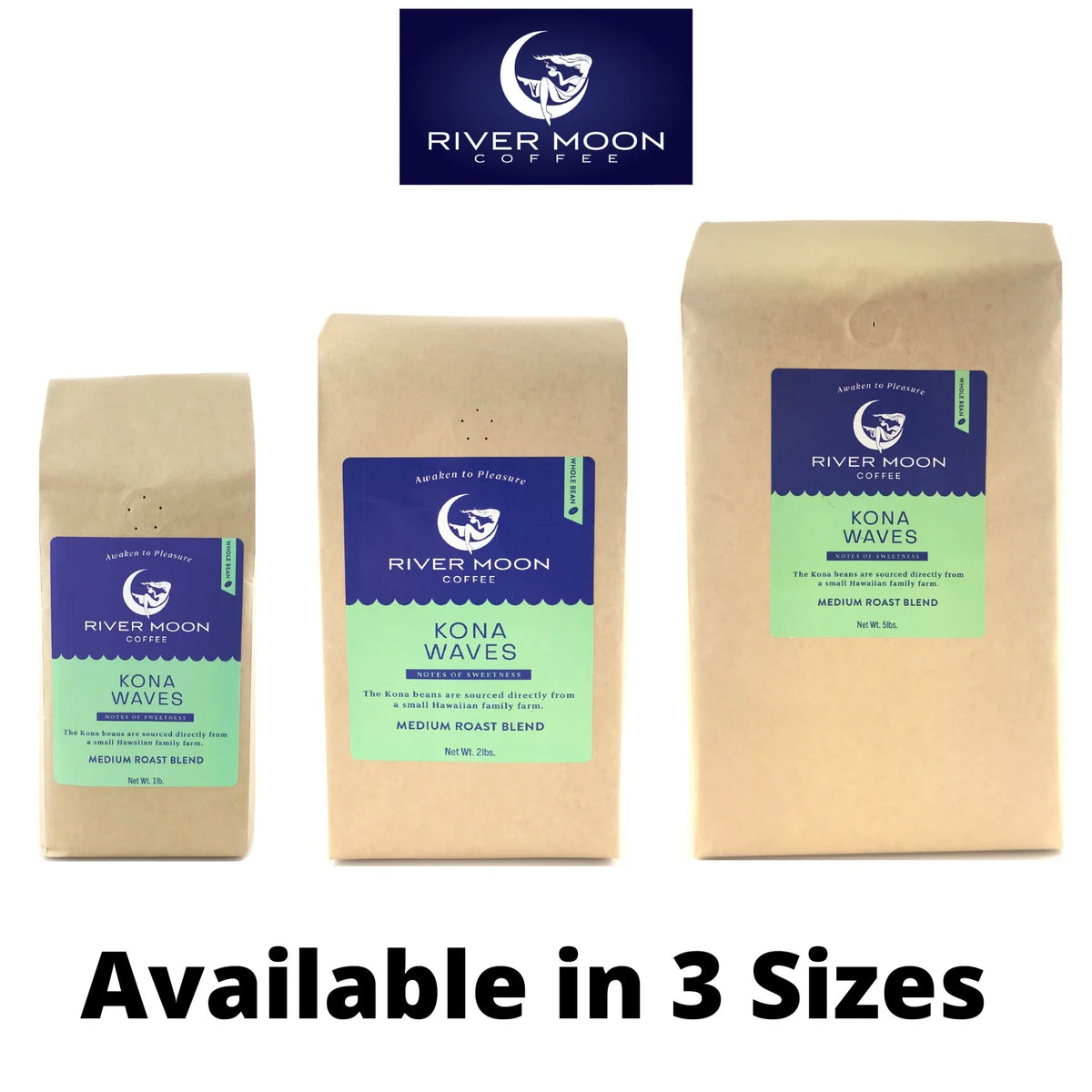 Kona Waves Whole Bean Medium Roast Coffee, 2 lb. Z40858