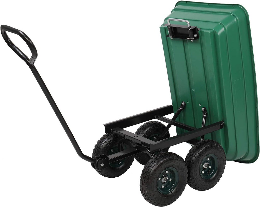 Heavy-Duty Wagon Garden Dump Cart with 10" Big Wheel, 550-Pound Capacity R610956