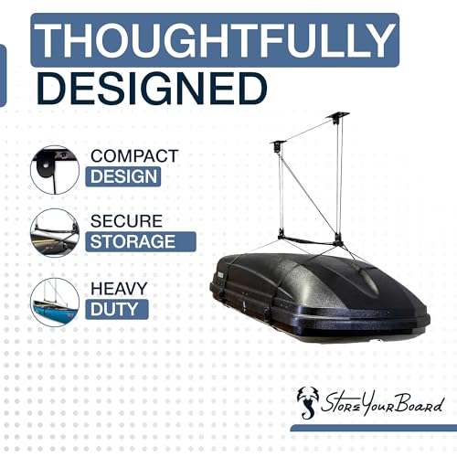 Cargo Box Ceiling Hoist with Pulley Lift System, Fits 8–10 ft Ceilings, Holds 150 lbs L8911
