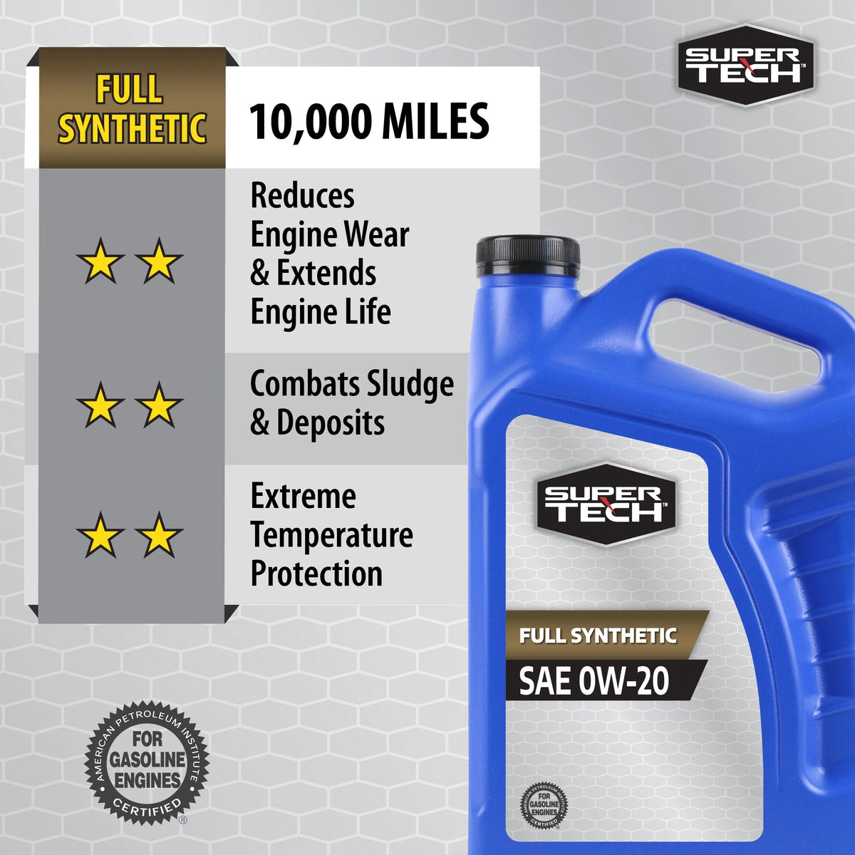 Full Synthetic SAE 0W-20 Motor Oil, 5 Quarts I78498