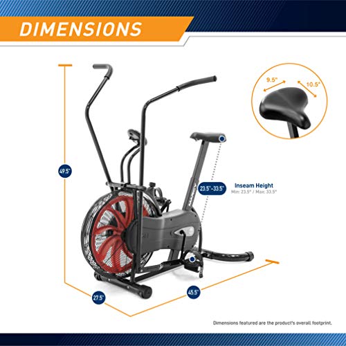 Air-Resistance Exercise Fan Bike With Dual Action Handlebars O3522