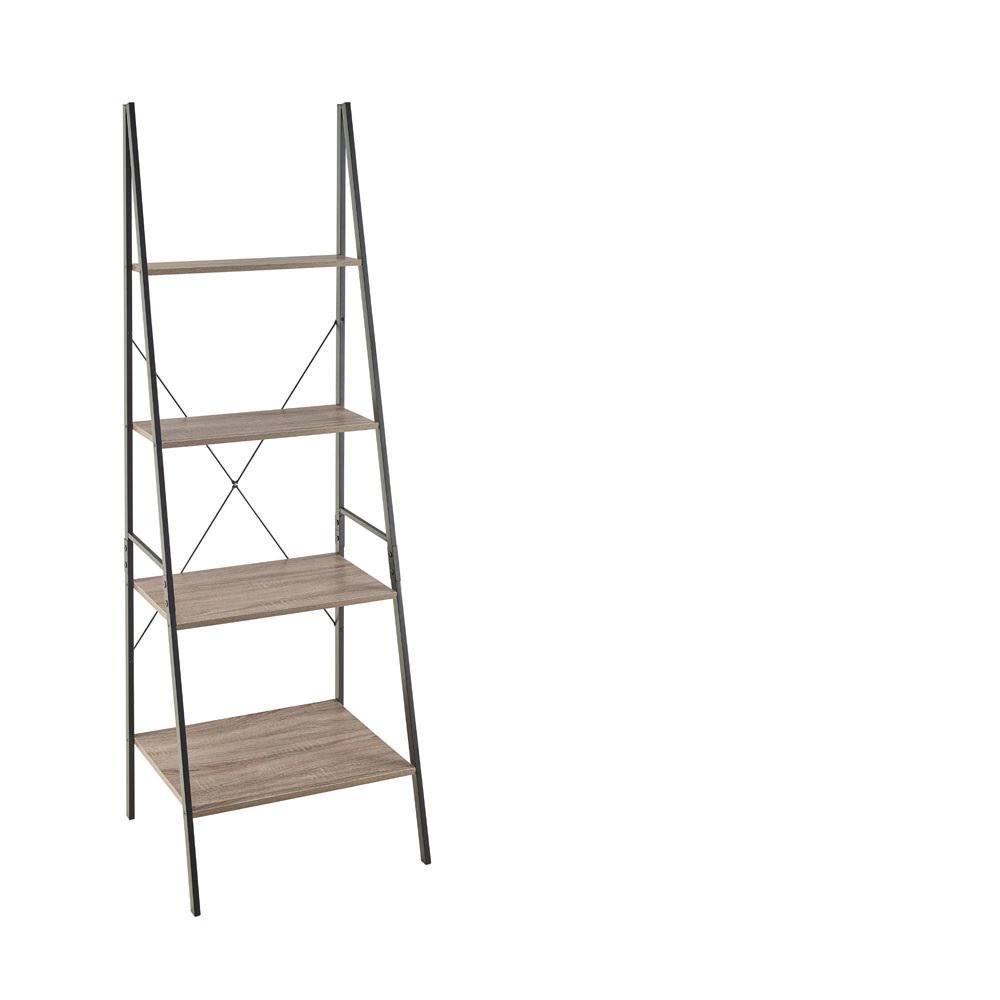 Natural Gray 4-Tier Bookcase E302