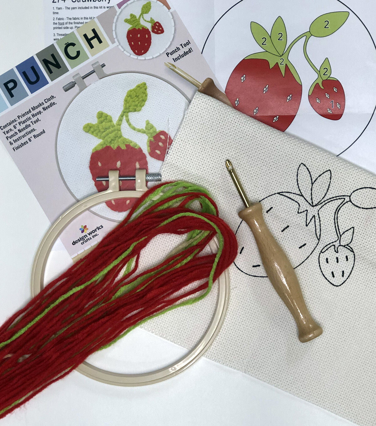 6 Strawberry Punch Needle Kit B3998