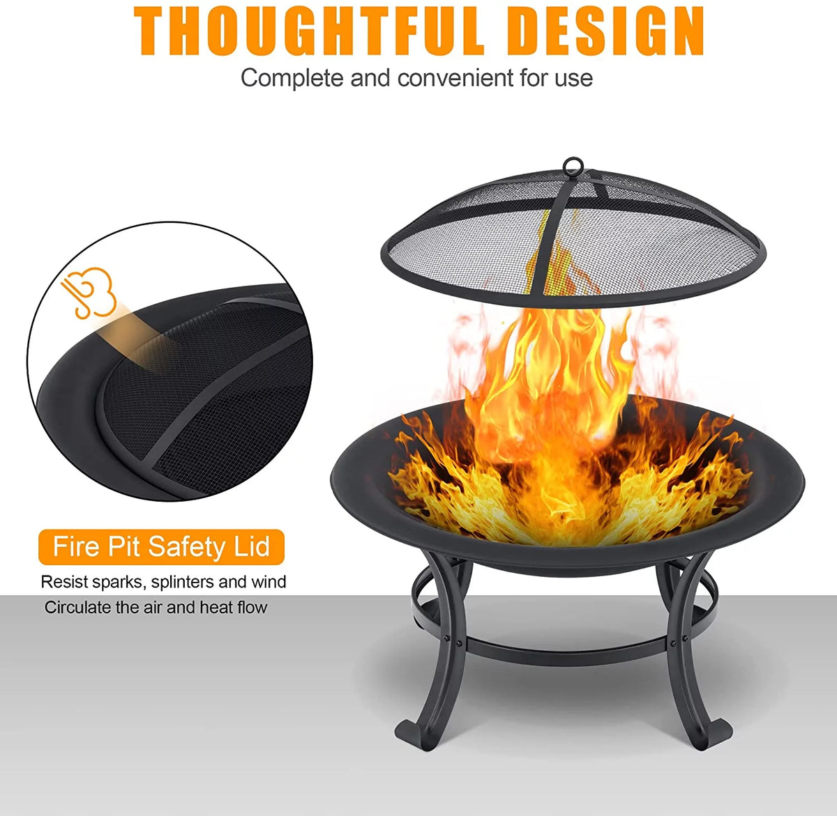 Black Metal Fire Pit P2224