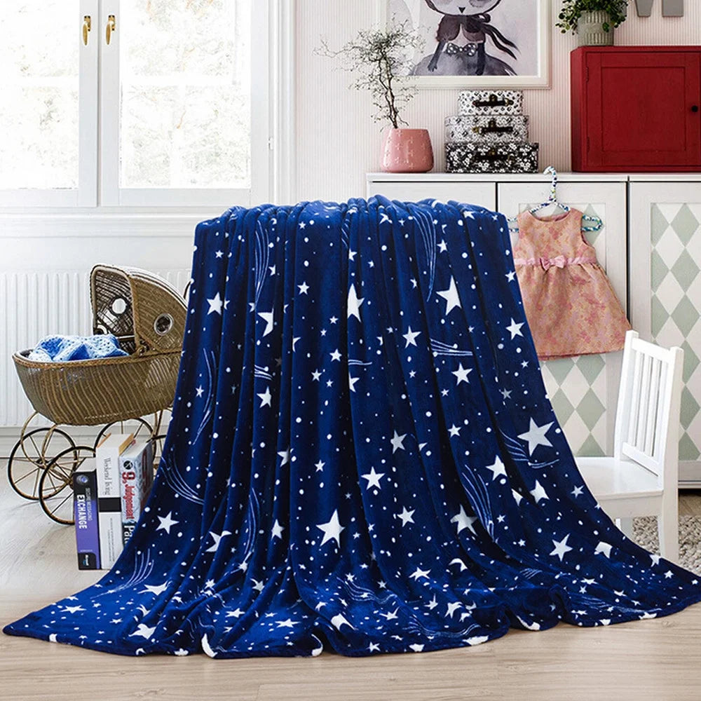 Dark Blue Micro Plush Fleece Throw Blanket P124045