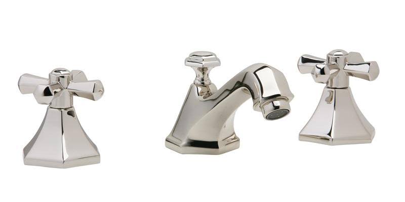 Double Cross Handle Widespread Bathroom Sink Faucet in Old English Brass X832