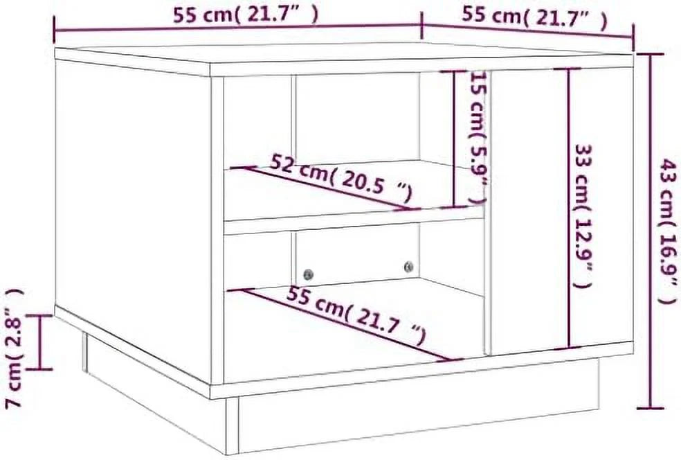 Brown Oak Engineered Wood Coffee Table I600