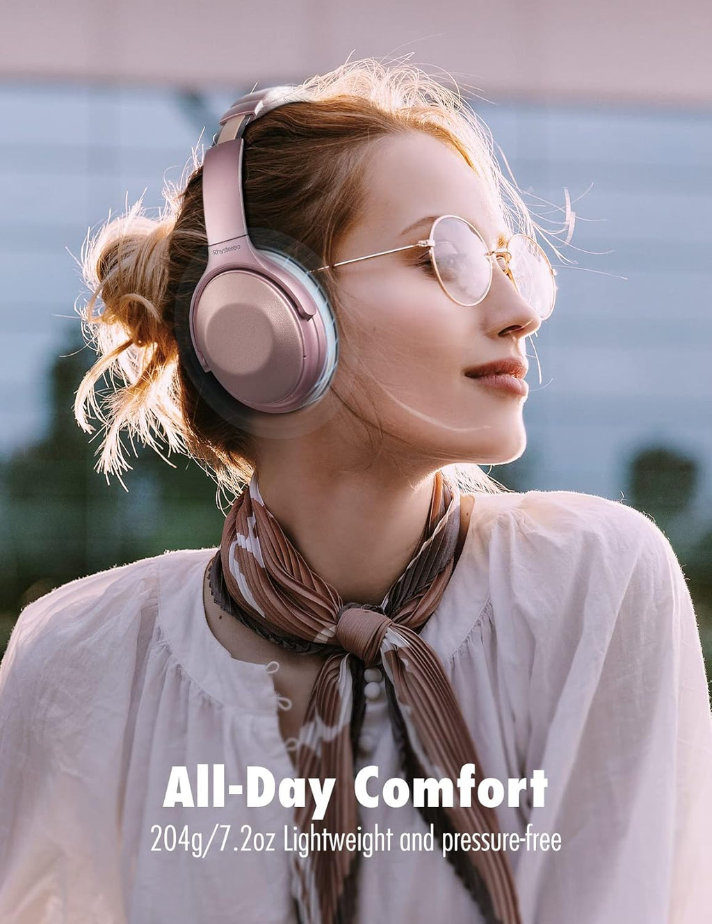 Pink Bluetooth Noise Canceling Headphones with Mics M759
