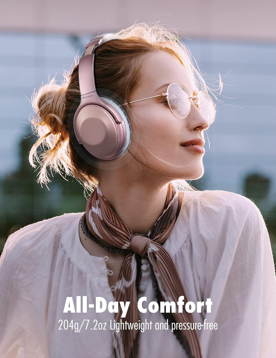 Pink Bluetooth Noise Canceling Headphones with Mics M759
