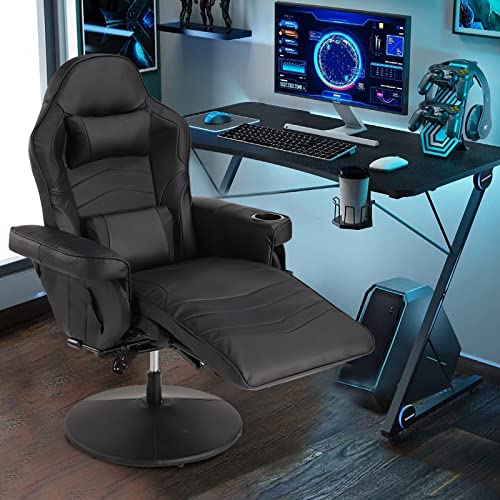 Blue PU Leather Gaming Recliner Chair with Massage T266