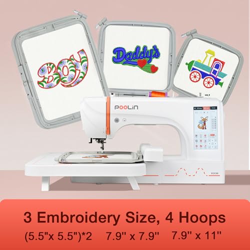 7.9x11 Inch Large Hoop Computerized Touchscreen Embroidery Machine G655