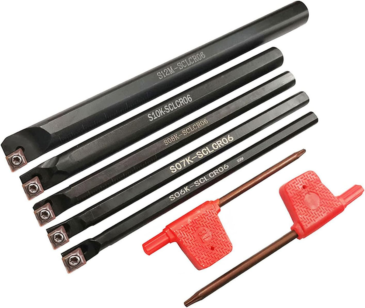 12mm 1/2 Shank Indexable Carbide Turning Insert Tool Holder Bit Set J48599