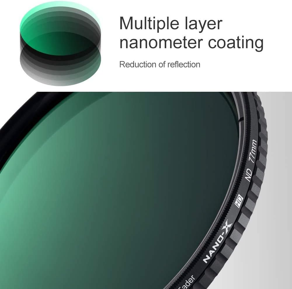 55mm Variable ND Filter ND8-ND128 3-7 Stop Hydrophobic Camera Lens Filter I47043