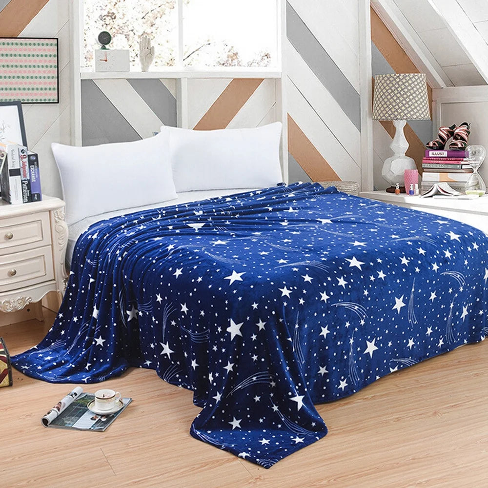 Dark Blue Micro Plush Fleece Throw Blanket P124045