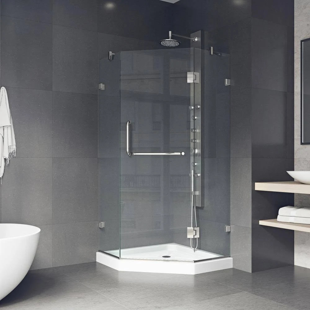 Frameless Neo-Angle Shower Enclosure with Low-Profile Base F6516
