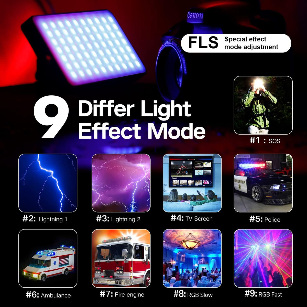 Pocket RGB Camera Light with Aluminum Alloy Body, Adjustable Tripod Stand, Pack of 2 T72541