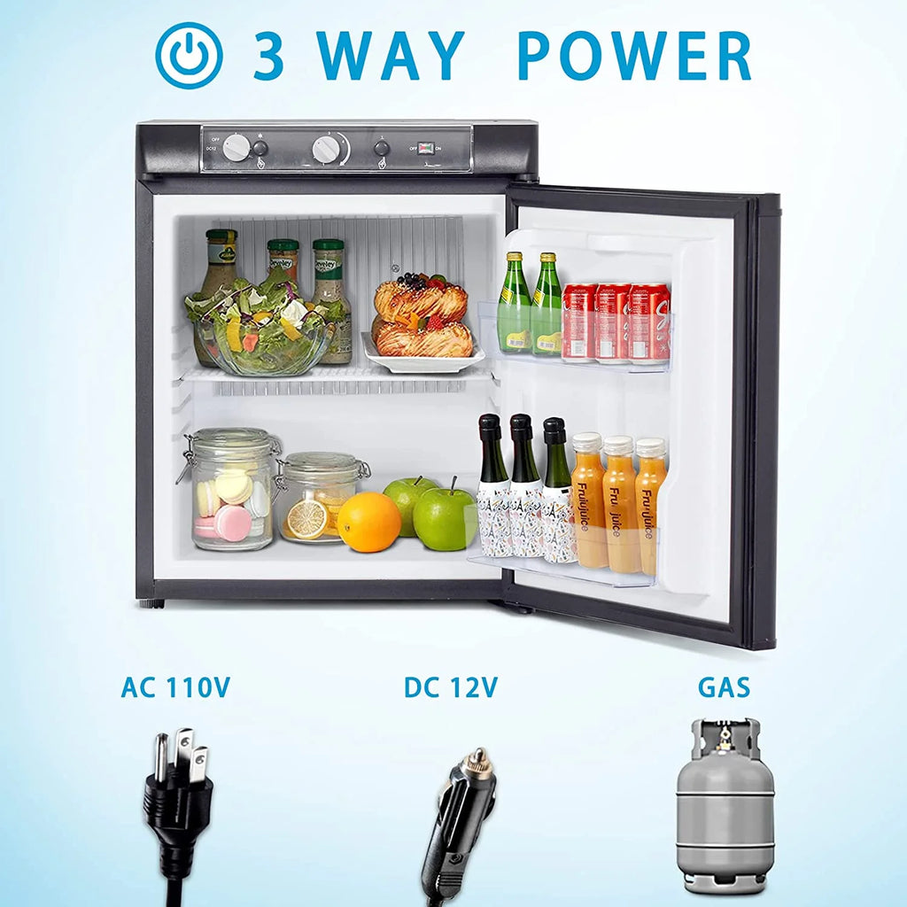 3 Way Propane RV Refrigerator 1.4 Cu.ft Compact Camper Fridge B1407