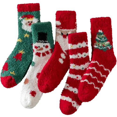 5 Pairs Fuzzy Socks V951818