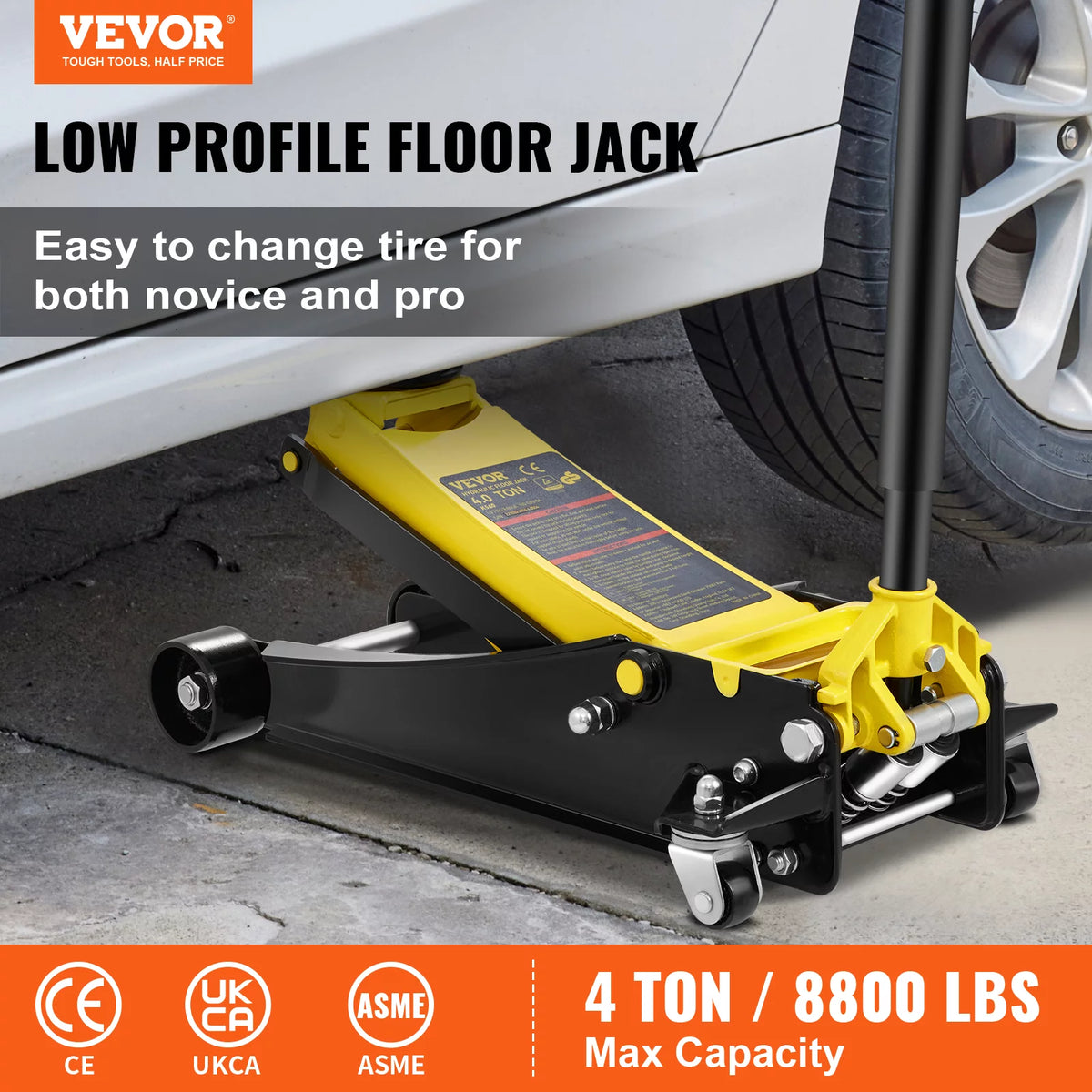 4 Ton Heavy Duty Steel Floor Jack V46190