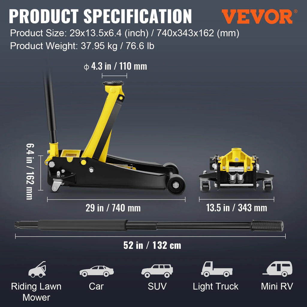 4 Ton Heavy Duty Steel Floor Jack V46190