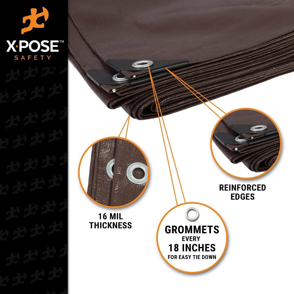 Brown Poly Tarps 8 x 10, Case of 8 J2102