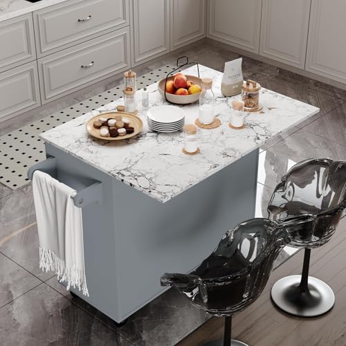 Rolling Kitchen Island with Storage and Drop Leaf Z65017