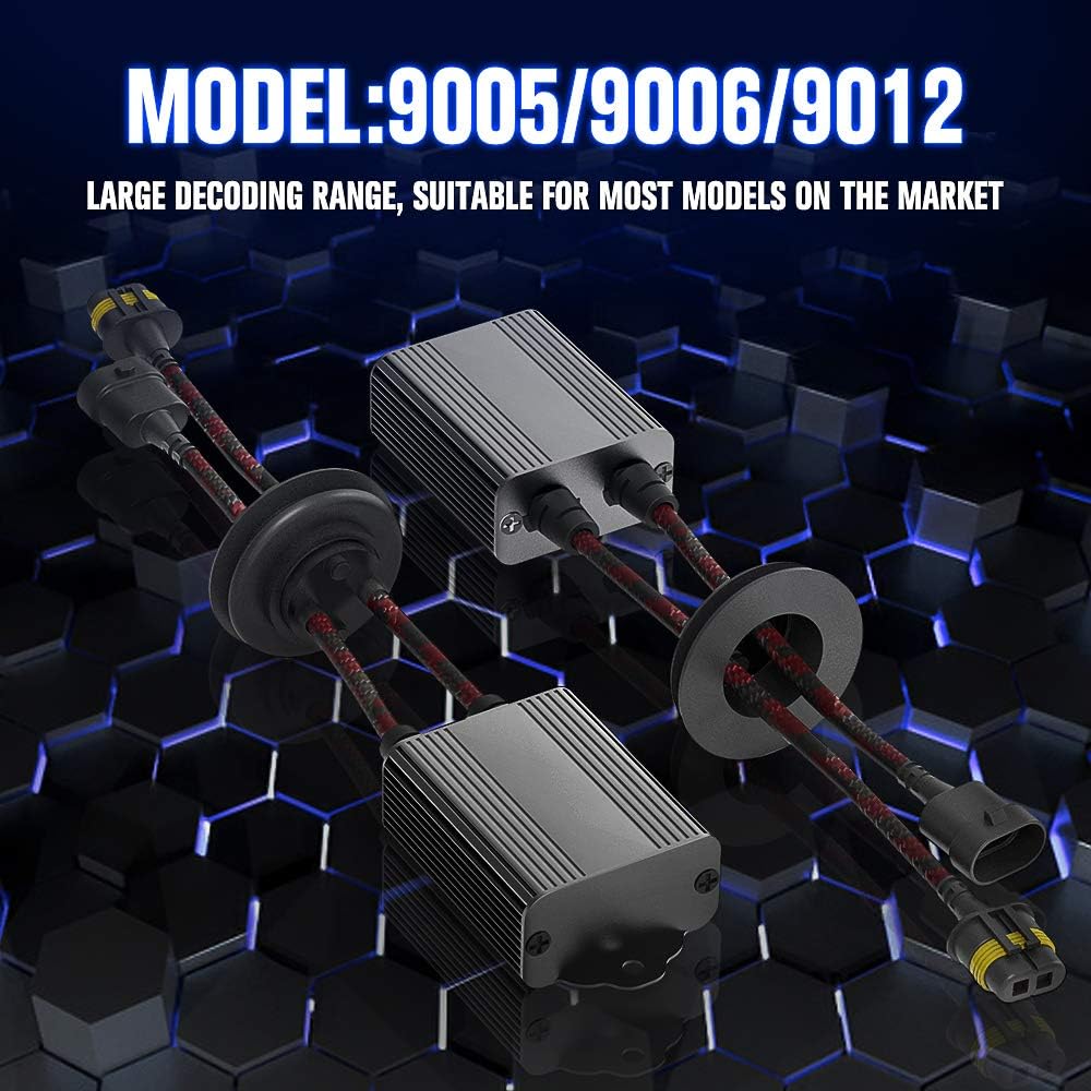 Decoder Canbus Resistor Anti-Flicker Error Free Harness for LED Headlight Conversion Kit (1 Pair) Pack of 2 S27128