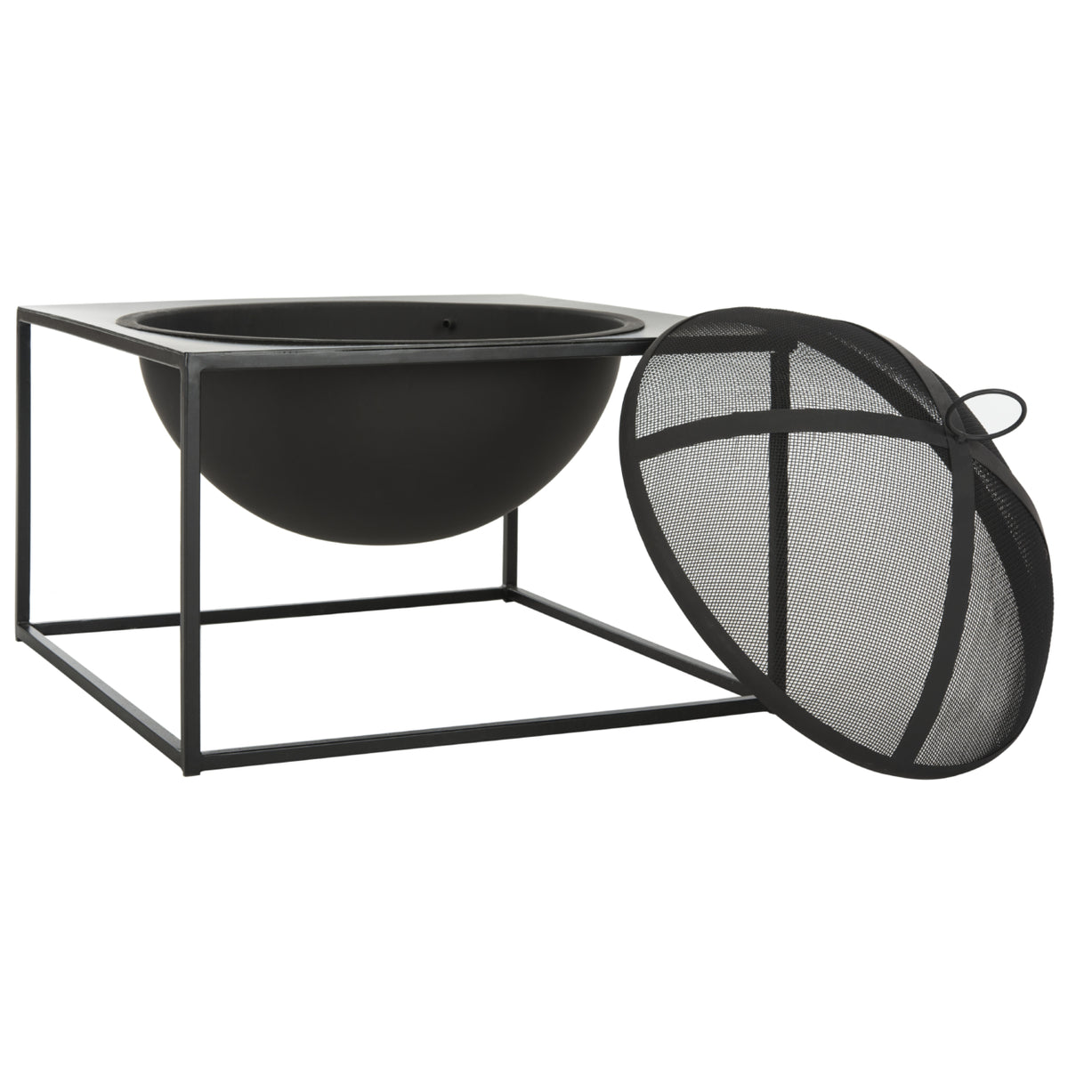 Outdoor Modern Square Fire Pit with Cover T338019