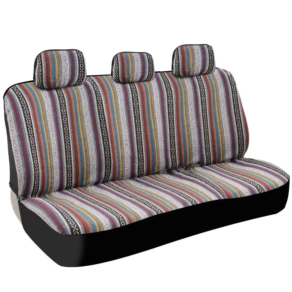 Striped Heavy Duty Woven Car Seat Covers Full Set 9pc O926
