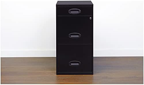 3 Drawer Metal File Cabinet with Pencil Drawer Black D862