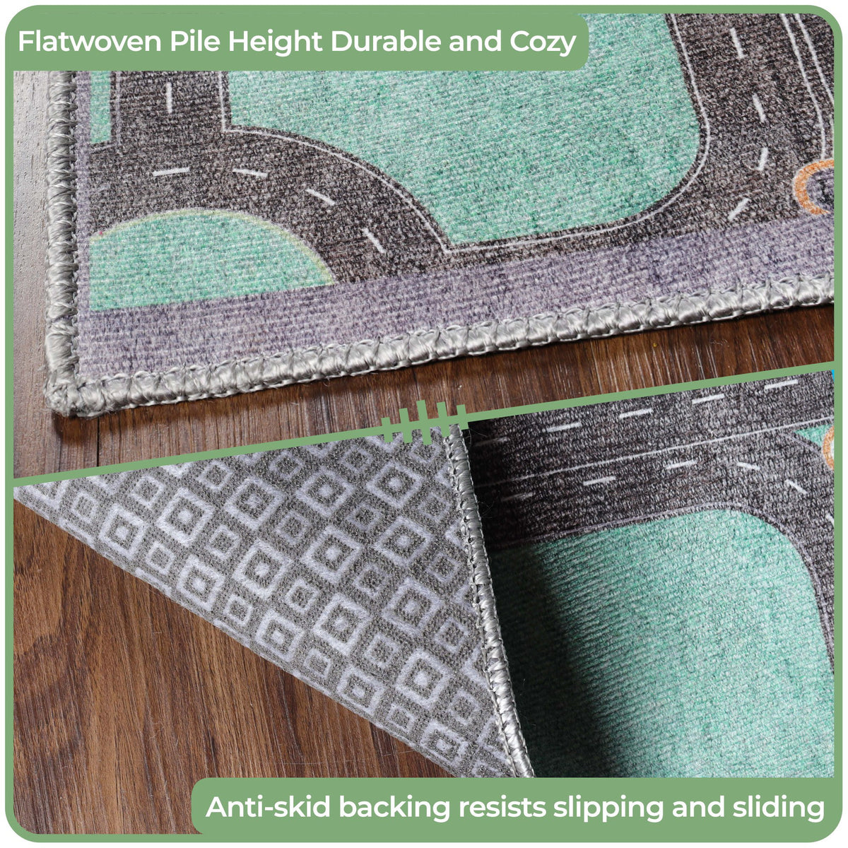 Pine Green 8' x 10' Kids Indoor Area Rug X525