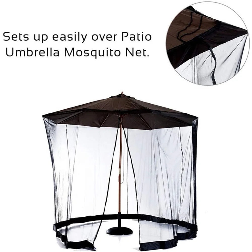 Patio Umbrella Table Mesh Screen Cover with Zipper K994040