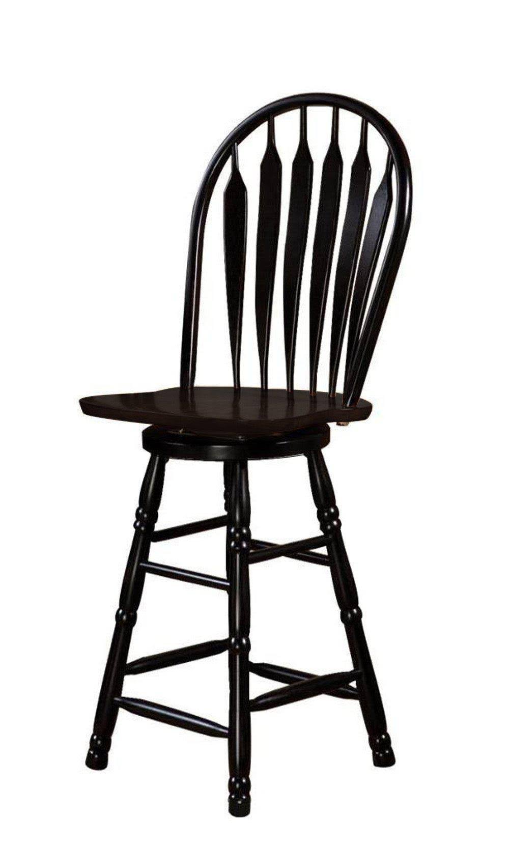 Antique Black Swivel Bar Stool U364592