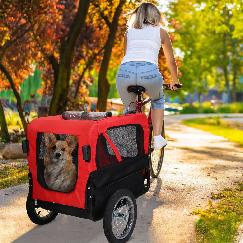 2-In-1 Dog Bicycle Trailer Jogging Stroller with Canopy O253