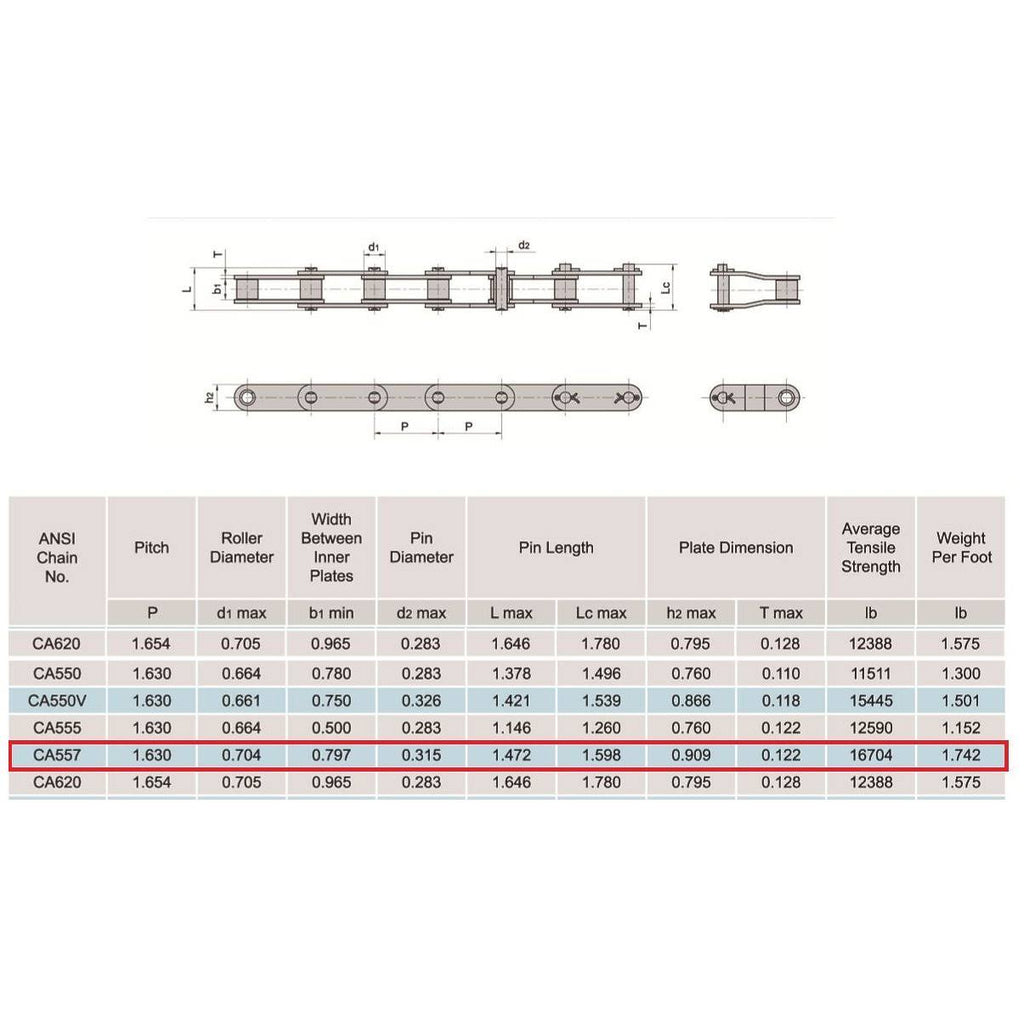Agricultural Conveyor Roller Chain 10 Feet with 1 Connecting Link N3988