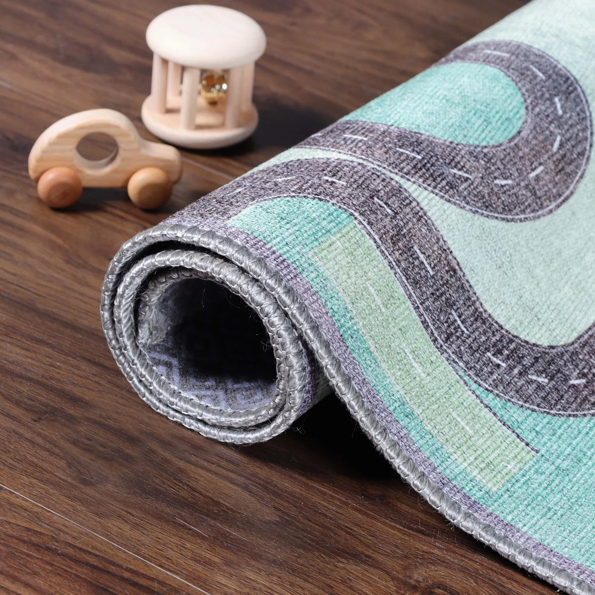 Pine Green 8' x 10' Kids Indoor Area Rug X525