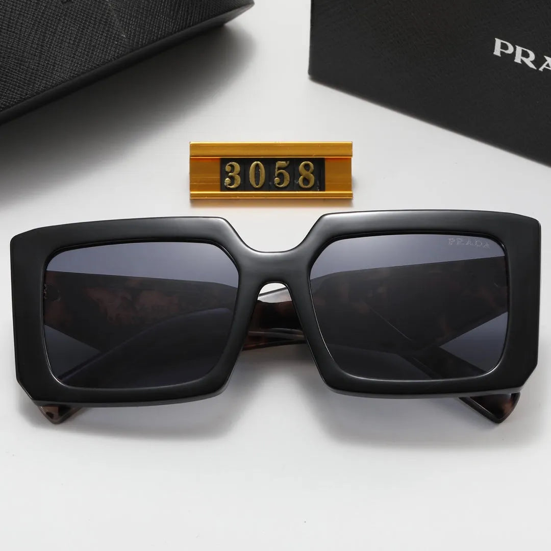 Triangle Letter Leopard Print Polarized Sunglasses A320063