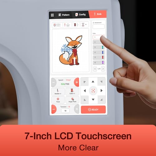 7.9x11 Inch Large Hoop Computerized Touchscreen Embroidery Machine G655