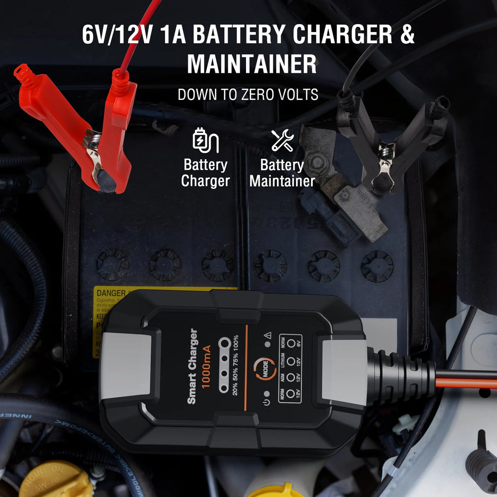 6V/12V 1A Trickle Charger Battery Maintainer B377189