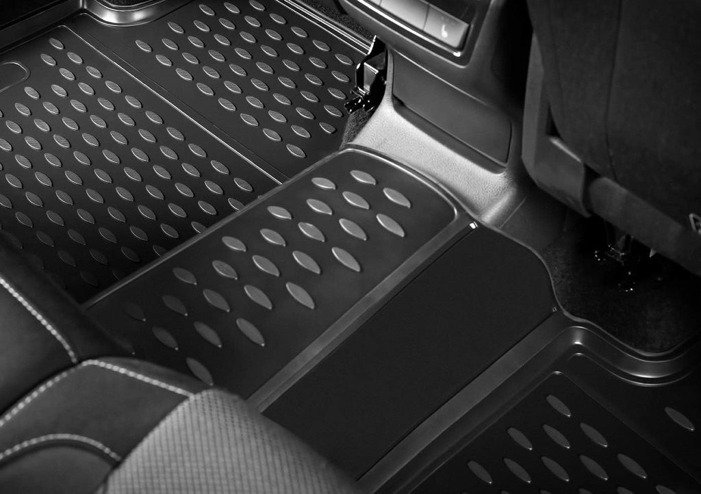 Black 3 Row Floor Mats Liner Set X129