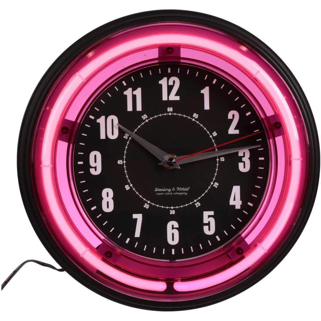 Pink Arabic Neon Wall Clock N520