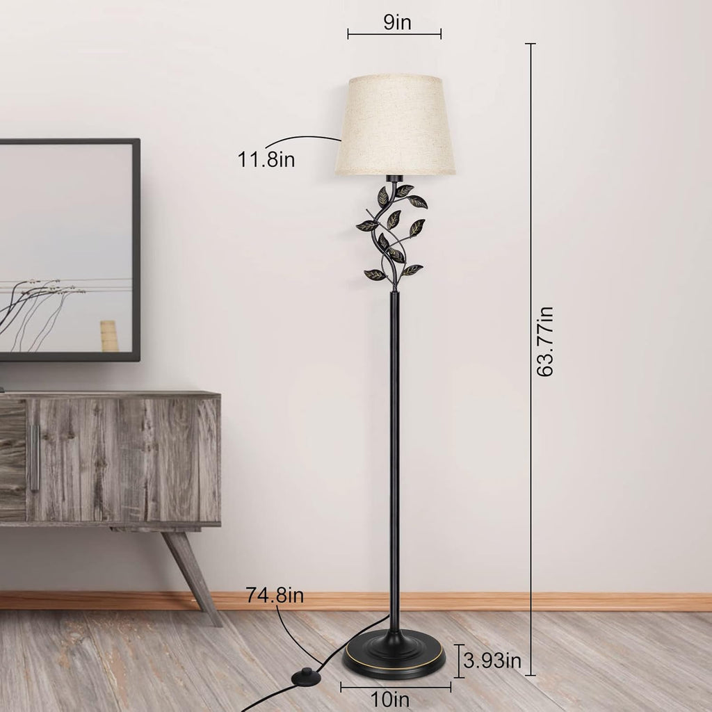 Fully Dimmable LED Floor Lamp with Delicate Leaves, 8W Bulb Included X287293