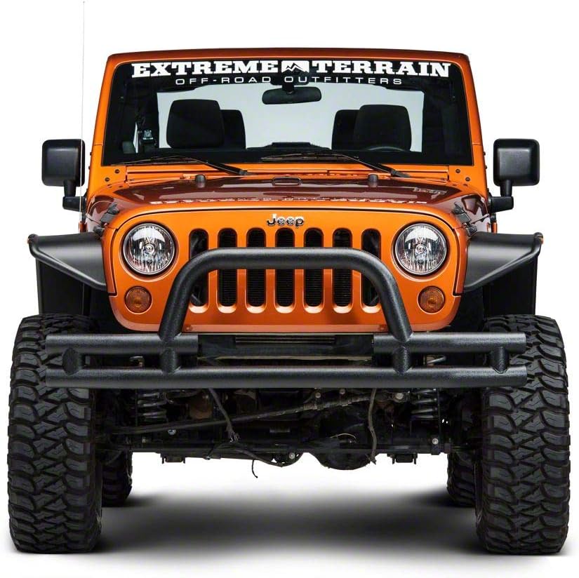 Textured Black Front Bumper with Winch Cutout Y810