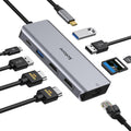 9 in 1 USB C Docking Station Dual Monitor Hub with Ethernet, USB 3.0, SD Card Reader, 100W PD U58207